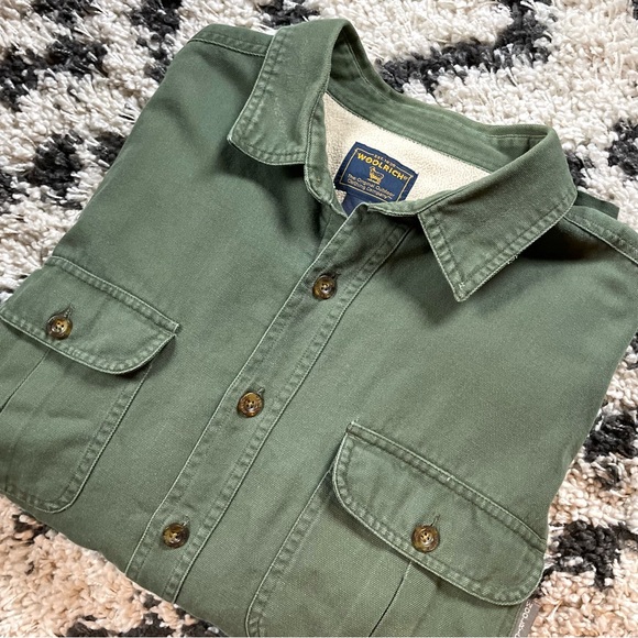 Vintage Woolrich Green Canvas Shirt Jacket, fully lined, XXL. Button-up. - Picture 14 of 14